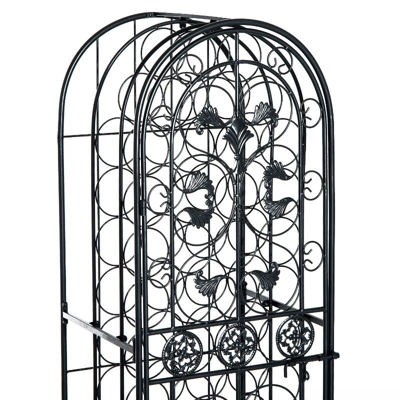 HOMCOM® Weinregal für 45 Flaschen Weinschrank Metall Schwarz