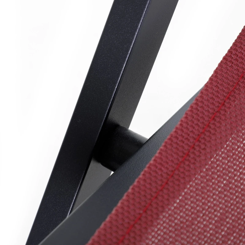 Outsunny® Klappstuhl 2er-Set Klappsessel Klappbarer Gartenstuhl Campingstuhl Alu Weinrot