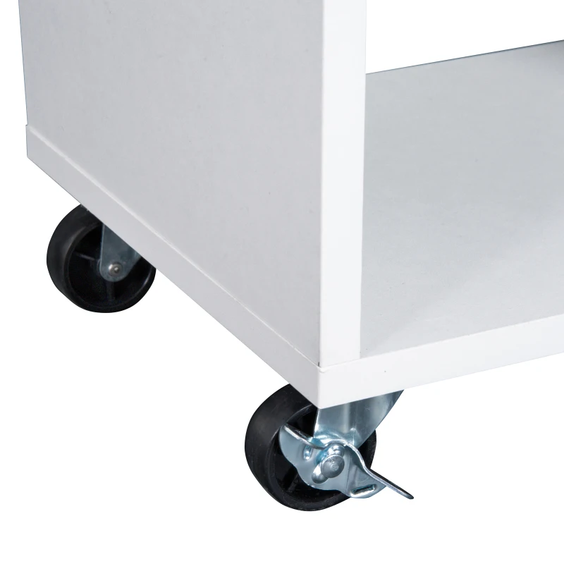 HOMCOM® Küchenwagen Servierwagen Rollwagen mit 6 Fächern Weiß