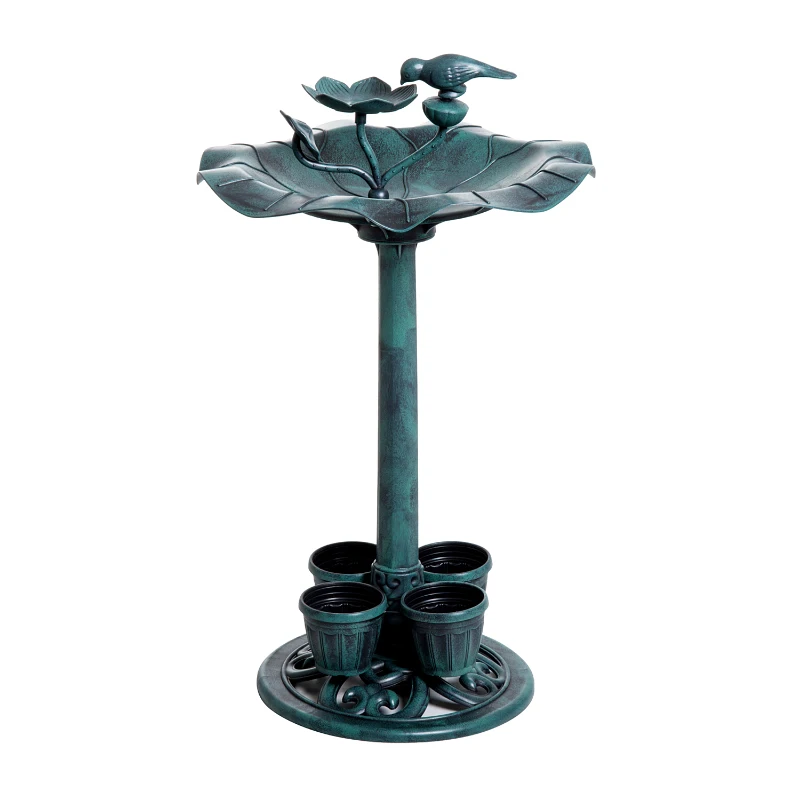 Outsunny® Vogeltränke Wasserschale Kunststoff Antik Grün