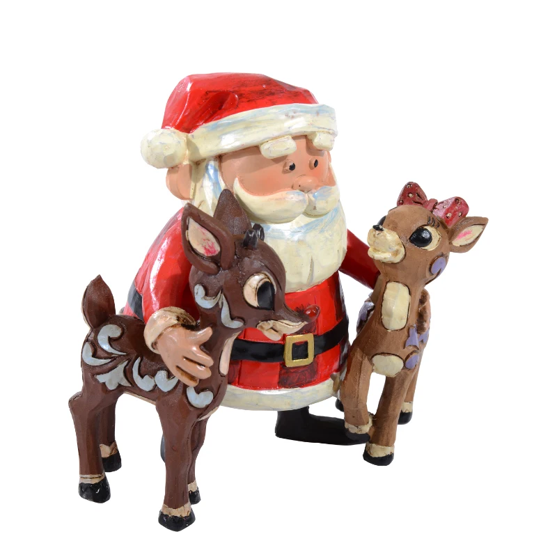 Outsunny Weihnachtsmann Nikolaus Figur Weihnachten Deko Rentier