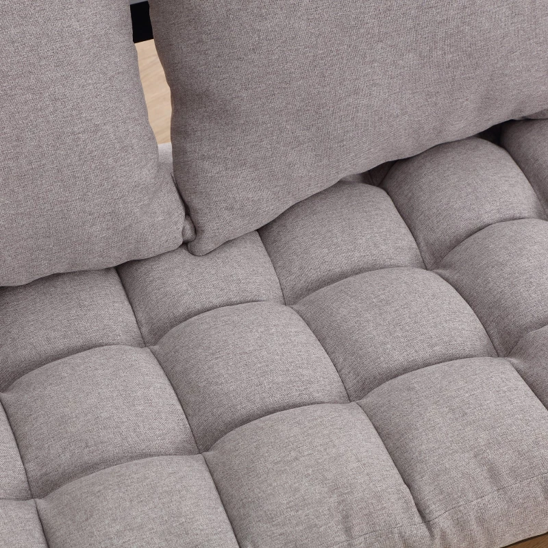 HOMCOM®  Zweisitzer Schlafsofa | Chaiselongue | Metall, Leinen | Hellgrau | 155 x 65 x 57 cm