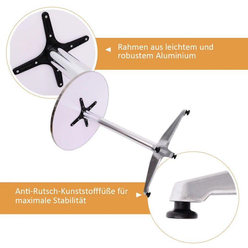 HOMCOM® Bartisch Stehtisch Bistrotisch Partytisch höhenverstellbar 70/110 cm Aluminium