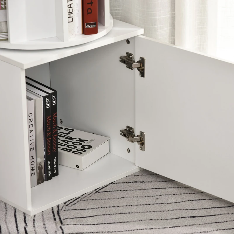 HOMCOM® Bücherregal 2-in-1 Standregal Drehregal 360 ° drehbar Abnehmbar Weiß