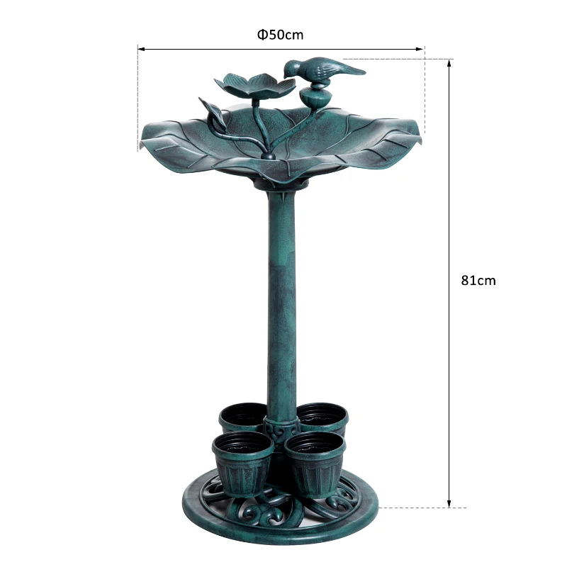 Outsunny® Vogeltränke Wasserschale Kunststoff Antik Grün