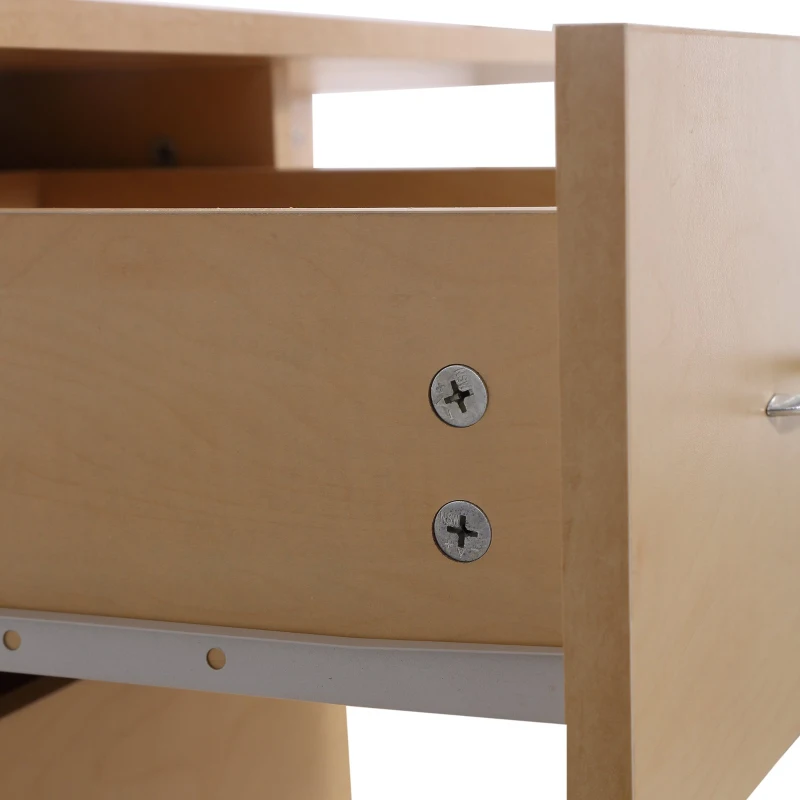 HOMCOM® Schreibtisch Computertisch mit Schubladen Natur