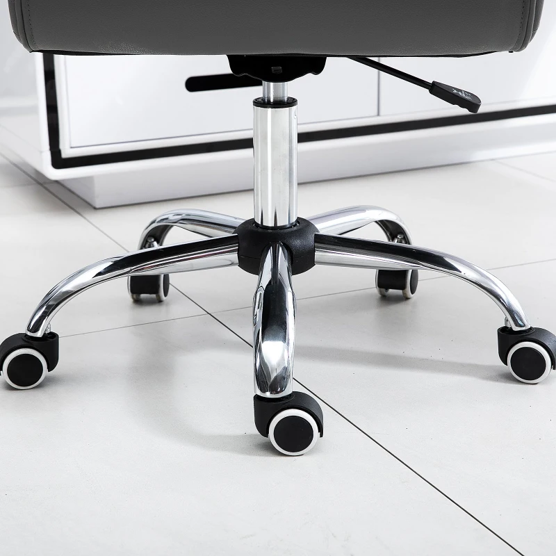 Vinsetto® Bürostuhl Drehstuhl höhenverstellbar rollbar ergonomisch PU grau 64 x 57 x (91–101) cm