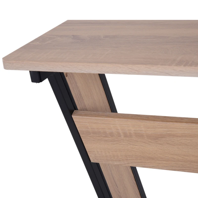 HOMCOM® Computertisch PC-Tisch mit Tastaturauszug Schreibtisch Metall Eiche Schwarz 100 x 60 x 75,5 cm