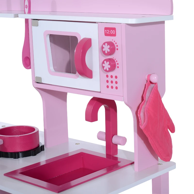 HOMCOM® Kinderküche Spielküche Kinderspielküche mit Zubehör