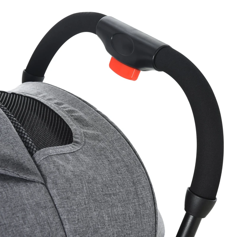 HOMCOM® Kinderwagen Faltbarer Buggy Babyschale Babywanne 0-36 Monate Grau