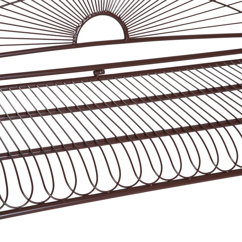 Outsunny Hängebank Schaukel Bank Gartenschaukel mit Ketten, Metall, Braun, 122x58x57cm