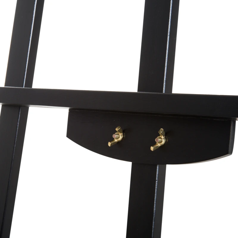 HOMCOM® Staffelei Atelierstaffelei 90° einstellbar Buche Schwarz