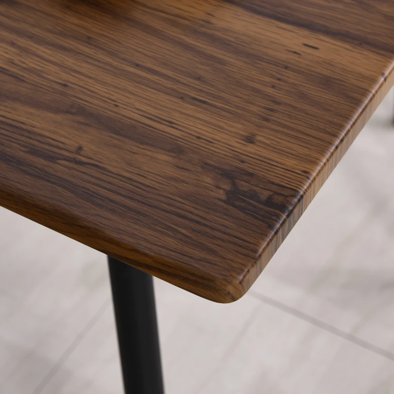 HOMCOM® Essgruppe mit 2 Stühlen Esszimmergarnitur Sitzgruppe Tischgruppe Braun+Schwarz