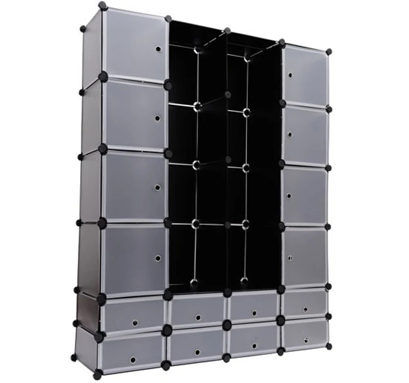 HOMCOM DIY Regalsystem Kleiderschrank Kunststoffregal 180x145x37cm