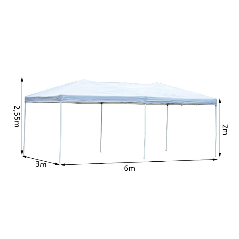 Outsunny® Faltpavillon Wasserabweisend mit Transporttasche 6 x 3 x 2,5 m Weiß Schwarz
