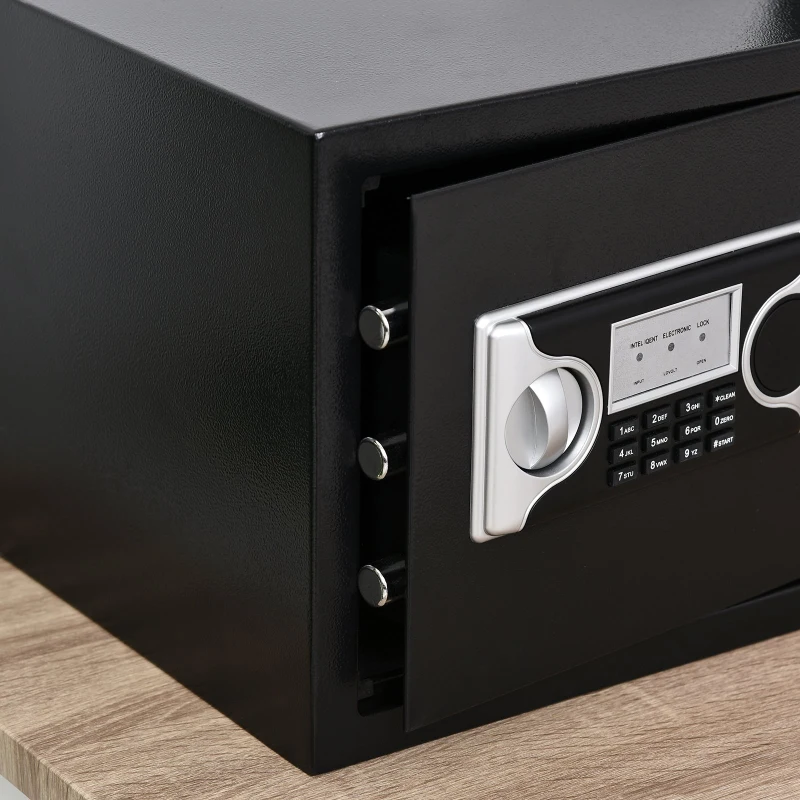 HOMCOM® Safe Tresor Möbeltresor Wandtresor mit Elektronikschloss Stahl Schwarz