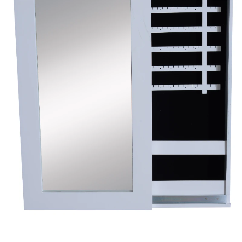 HOMCOM® Schmuckschrank Spiegelschrank weiß