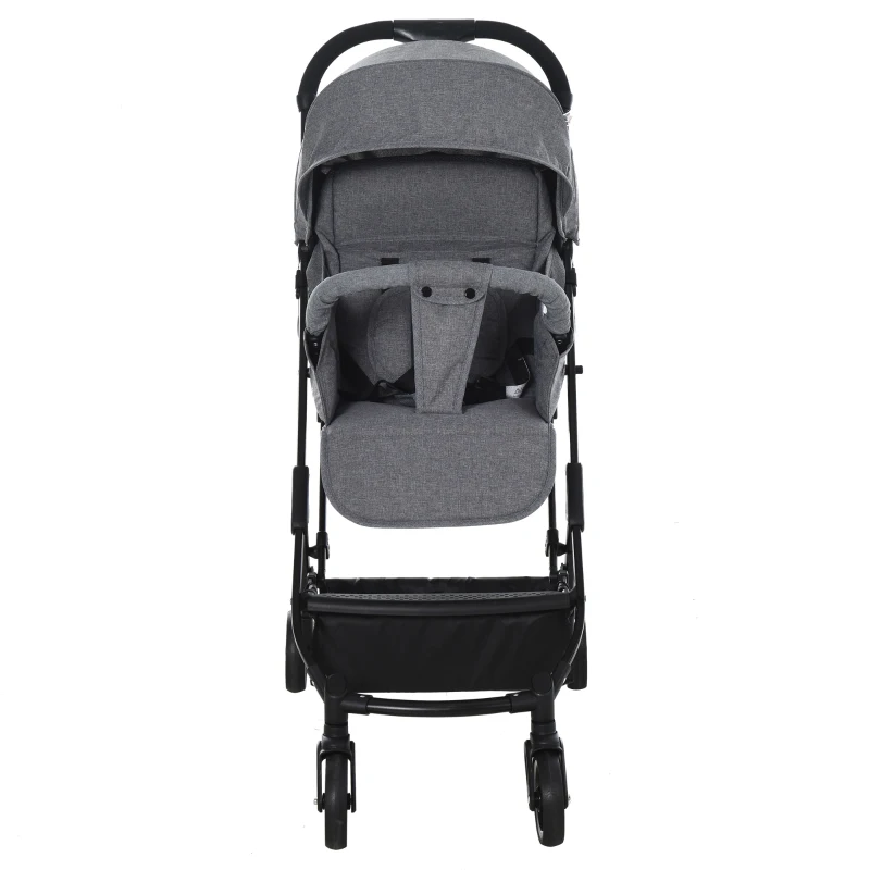 HOMCOM® Kinderwagen Faltbarer Buggy Babyschale Babywanne 0-36 Monate Grau
