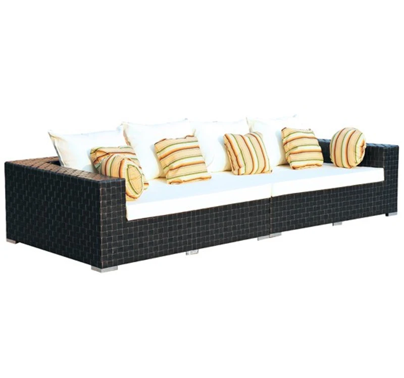 Outsunny 20-tlg. Alu Polyrattan Gartenmöbelset Lounge Liege mit 3 Beistelltische Neu