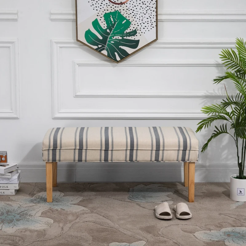 HOMCOM® Polsterbank Schuhbank Sitzbank Fußschemel Gepolstert Schaumstoff Gummiholz