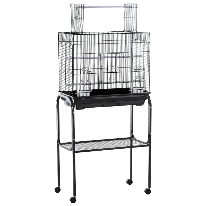 PawHut® Vogelkäfig Vogelhaus Vogelvoliere Metallvoliere für Vögel mit Ständer rollbar