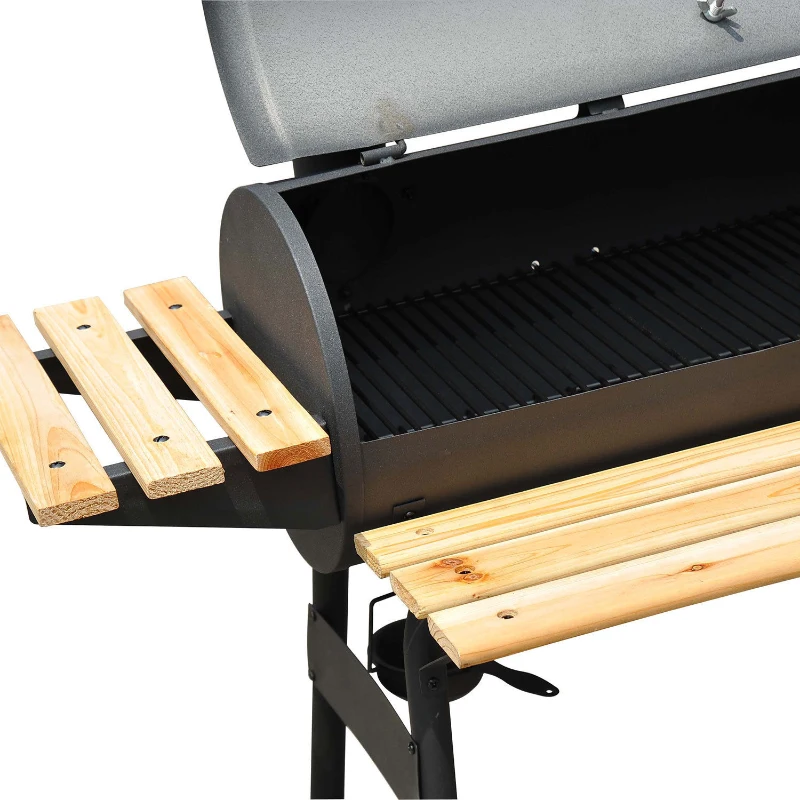 Outsunny® BBQ Grillwagen Holzkohlegrill 118x53x101cm