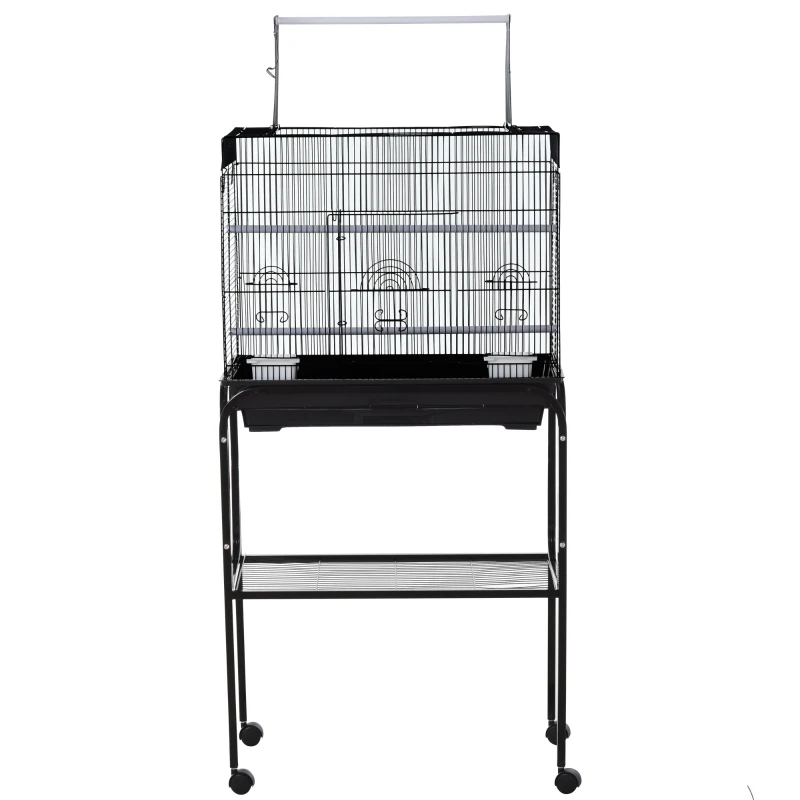 PawHut® Vogelkäfig Vogelhaus Vogelvoliere Metallvoliere für Vögel mit Ständer rollbar