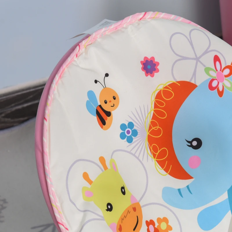 HOMCOM® Baby Schaukelsitz Schaukelstuhl vibrierende Babywippe mit Musik Tiermuster