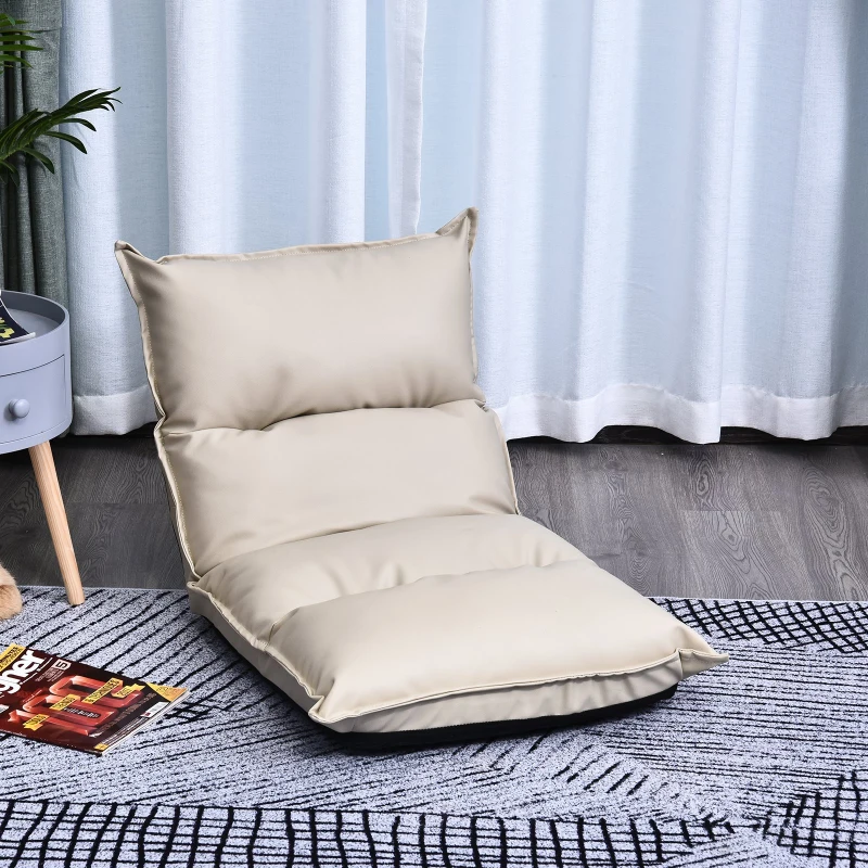 HOMCOM Sitzkissen verstellbare Rückenlehne 55 x 45 x 67 cm Creme
