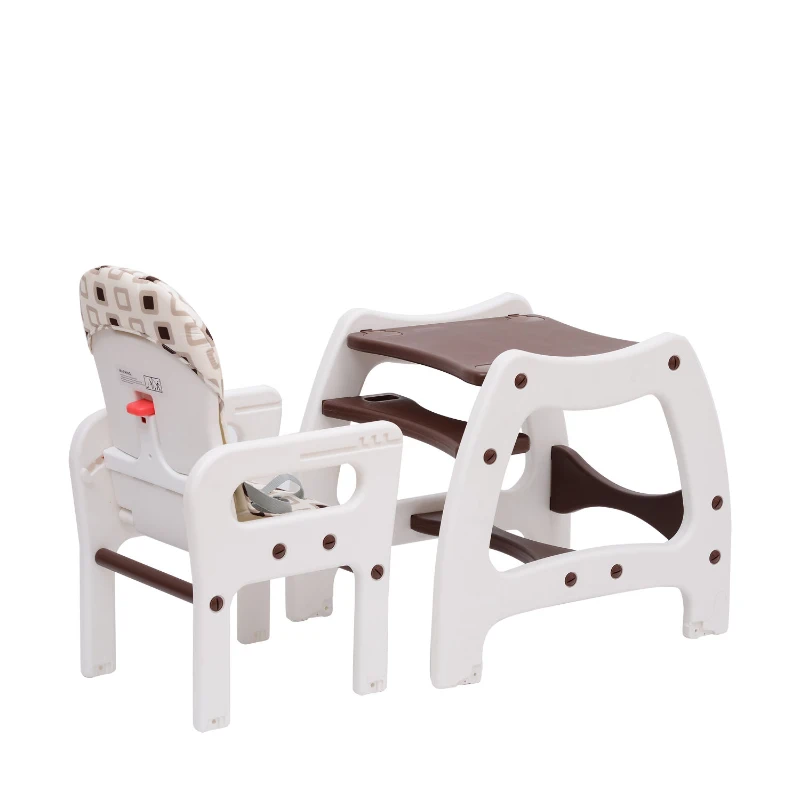 HOMCOM® 3 in 1 Kinderhochstuhl - Kombihochstuhl - Kaffeebraun