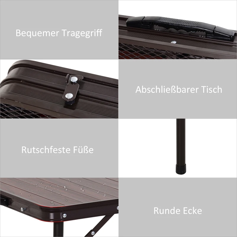 Outsunny® Campingtisch Klapptisch Picknicktisch 2-stufig höhenverstellbar Alu-Legierung
