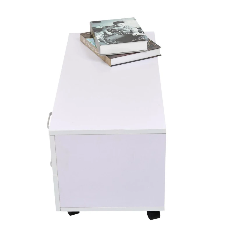 HOMCOM® Fernsehtisch Lowboard TV Board mit Schubläden und Rollen