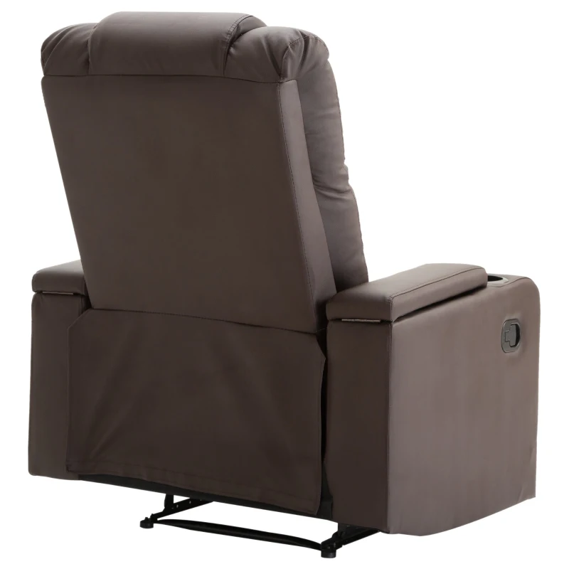 HOMCOM® Relaxsessel | Fernsehsessel | Kunststoff, Schaumstoff, Stahlfüße | 85 × 98 × 103 cm | Braun