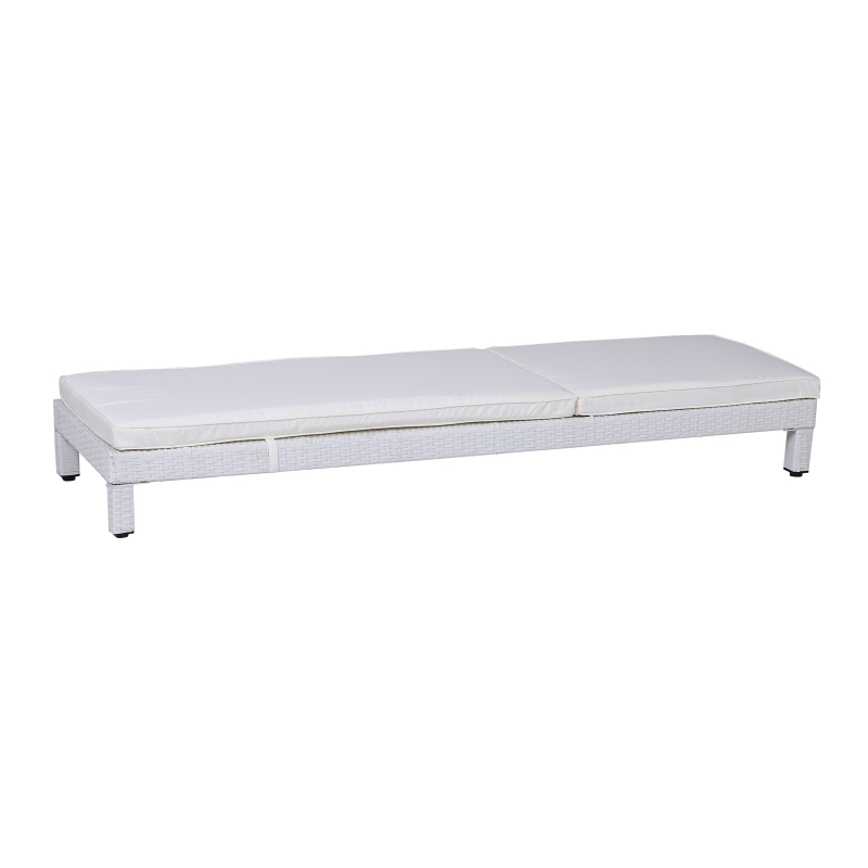 Outsunny® 2er-Set Sonnenliege Relaxliege Rückenlehne 5-stufig verstellbar mit Kissen Polyrattan 196 x 65 x 22 cm