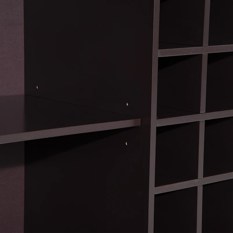 HOMCOM Weinschrank Küchenschrank 12 Flaschen mit Tablett Kaffeebraun