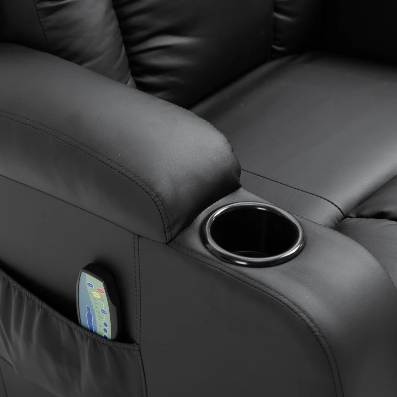 HOMCOM® Massagesessel mit Wärmefunktion | Metall, Kunststoff | 90 x 93 x 103 cm | Schwarz