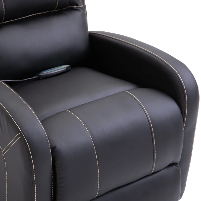 HOMCOM® Massagesessel mit Fußstütze und Heizfunktion | Relaxsessel | Braun | 70 x 93 x 100 cm