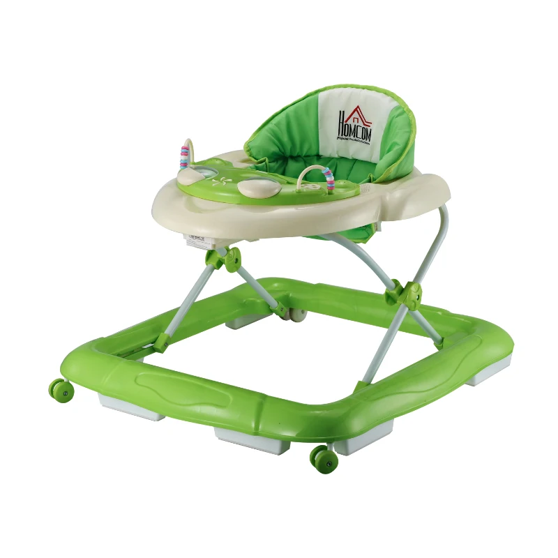HOMCOM® Laufhilfe für Baby Gehfrei Babywalker Klappbar Höhenverstellbar grün