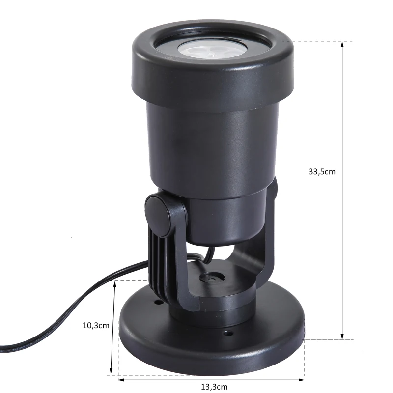 HOMCOM® LED Projektor Lichter Effektlicht 4 Motiv-Folien Weihnachten Schwarz