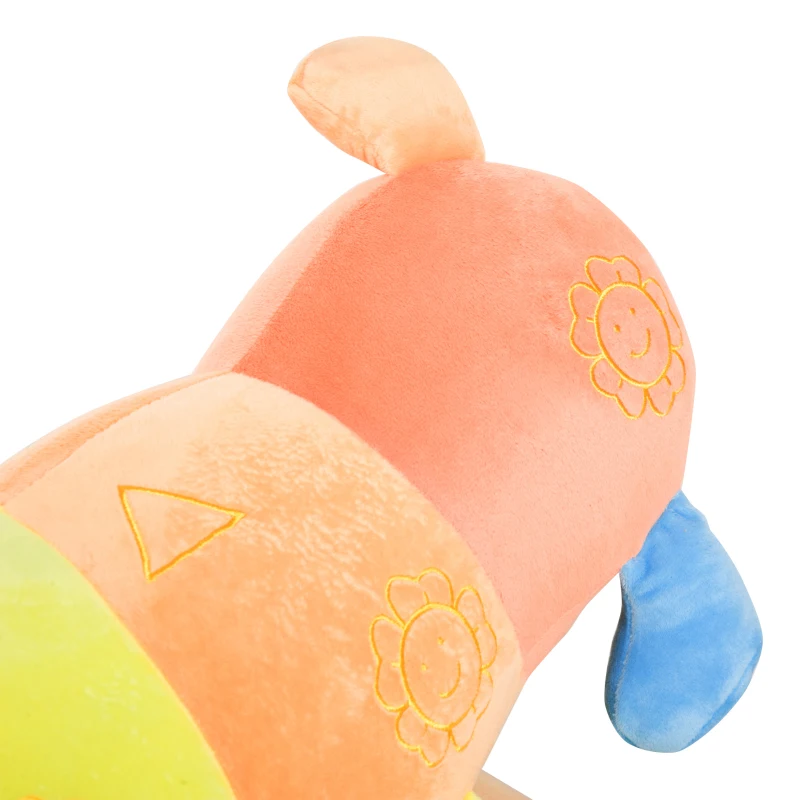 HOMCOM® Schaukelpferd Kinder Schaukel Raupe Bunt