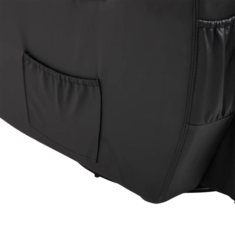 HOMCOM Elektrisch Relaxsessel, Massagesessel, Fernsehsessel, Massagefunktion, Heizfunktion, Liegefunktion, PU-Leder+Holz+Metall+Schaumstoff, Schwarz, 82 x 97 x 110 cm