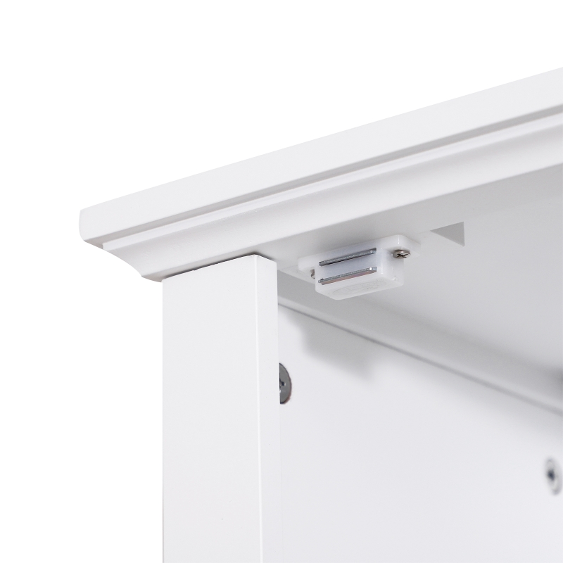 HOMCOM® Badschrank Badezimmerschrank Wandschrank mit Spiegel vestellbare Einlegeböden Holz Weiß 40 x 30 x 170 cm