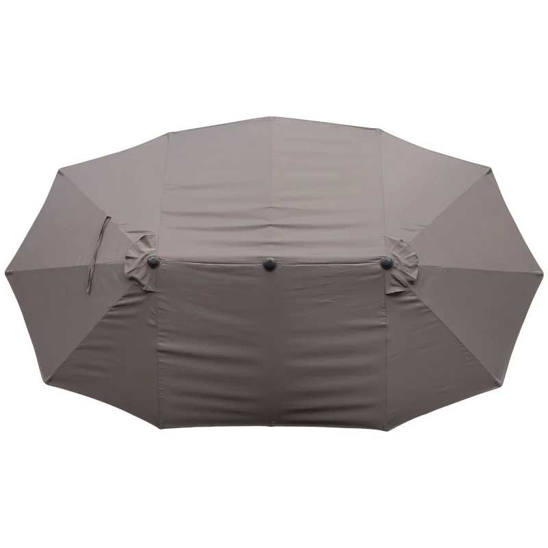 Outsunny® Doppelsonnenschirm mit Ständer Gartenschirm Marktschirm Terrasse Stahl Grau