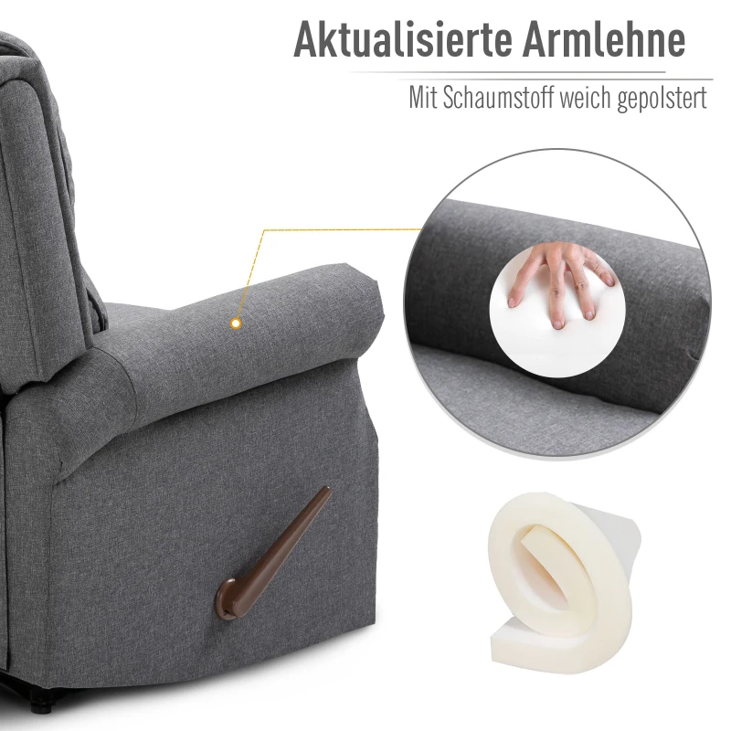 Fotel HOMCOM fotel rozkładany odchylany do 125° zdejmowane oparcie tkanina 89 x 83,5 x 101 cm