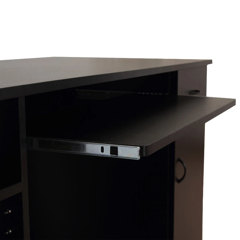 HOMCOM® Schreibtisch Bürotisch aus Holz Computertisch PC Tisch schwarz