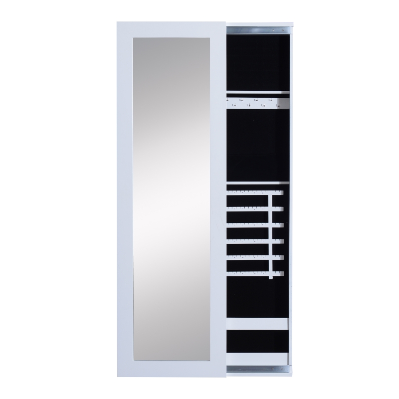HOMCOM® Schmuckschrank Spiegelschrank weiß