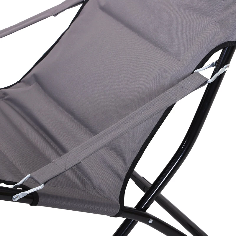 Outsunny® Klappstuhl Campingstuhl Gartenstuhl Polstersessel Strand Balkon faltbar Grau 86 x 61 x 94 cm