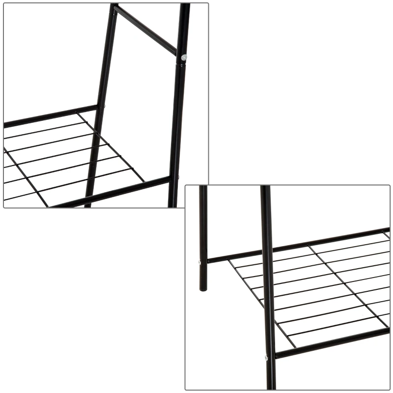 HOMCOM® Kleiderständer Garderobenständer Wäscheständer Garderobe Stahl Schwarz