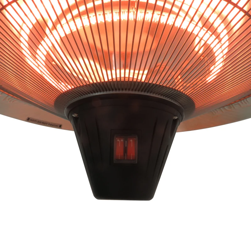 Outsunny® Deckenheizstrahler Heizstrahler 1800W Silber Φ50 x H24cm