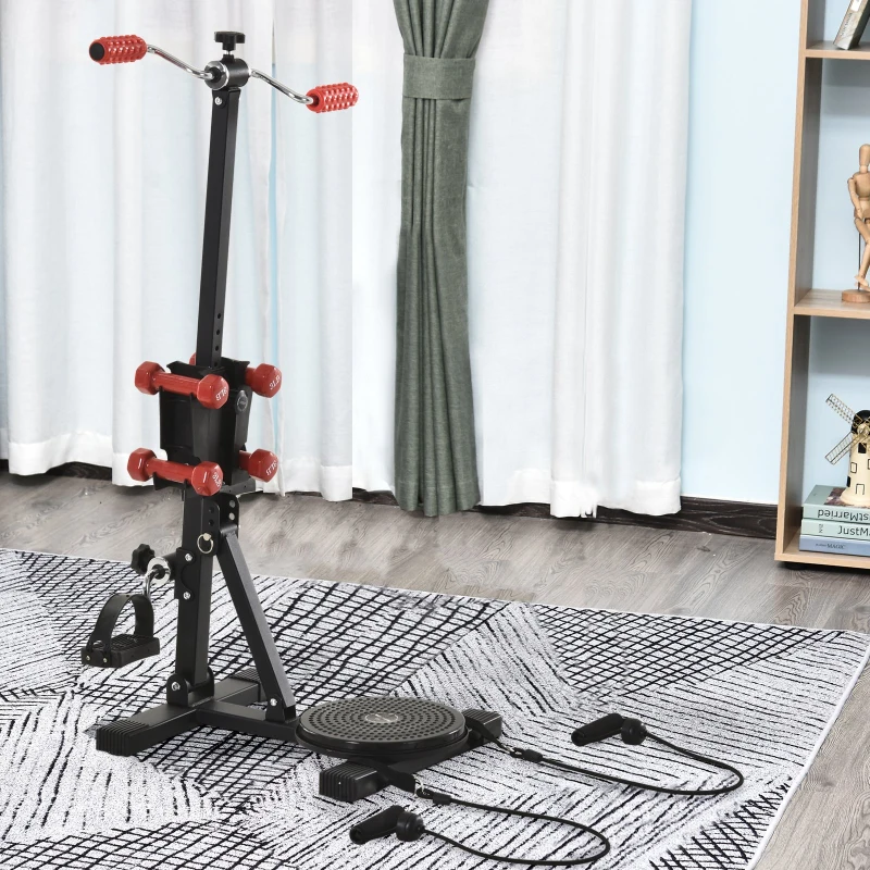 HOMCOM® Beintrainer für Senioren Pedal-Heimtrainer mit 4 Hanteln 1 Bungee-Seil Schwarz